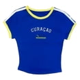 thumbnail image 3 of Trendfront Womens Sierra Leone Letter Print Tee Raglan Short Sleeve Flag Graphic Summer Top Casual Sporty Activewear Crew Neck Raglan Shirt, 3 of 3