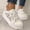 White, variant on Womens Lace Sneakers Fashion Mesh Low Cut Canvas Shoes Lace Crochet Lace Up Walking Running Tennis Shoes Lightweight Breathable Flat Wedding Shoes Bridal Sneakers