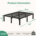 thumbnail image 2 of Novilla Queen Bed Frame, 14 Inch Metal Platform Bed Frame Queen Size with Storage Space Under Bed, Heavy Duty Steel Slat Support, Easy Assembly, No Box Spring Needed, 2 of 8