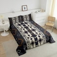 thumbnail image 4 of Aztec Geometric Comforter Set Queen,Vintage Western Boho Bedding Set Southwestern Tribal Bedding Comforter Sets Adults Men American Quilt Duvet Black Brown, 4 of 7
