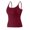 Wine, variant on ZNQHFRE Women's Ice Silk Camisole Tank Top With Built‑In Bra Pads, Adjustable Spaghetti Straps, Sleeveless Layering Cami Top L