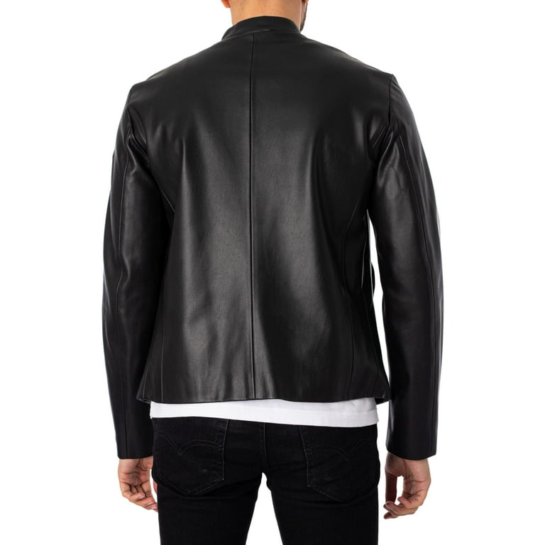 ジャケット・アウター Ameri REVERSIBLE FAKE LEATHER JACKET A｜X ARMANI EXCHANGE mens Fitted Full Zip Eco Faux Leather