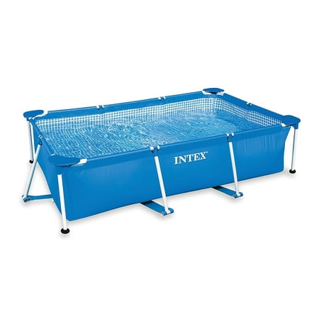 Intex 8.5ft x 5.3ft x 26In Rectangular Frame Above Ground Swimming Pool,