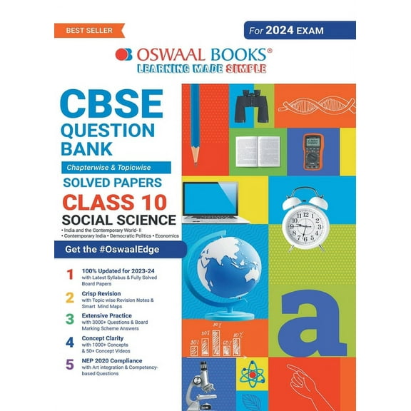 Oswaal CBSE Chapterwise & Topicwise Question Bank Class 10 Social Science Book (For 2023-24 Exam), (Paperback)