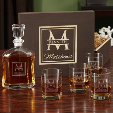 Oakhill Whiskey Decanter Set with Wooden Gift Box
