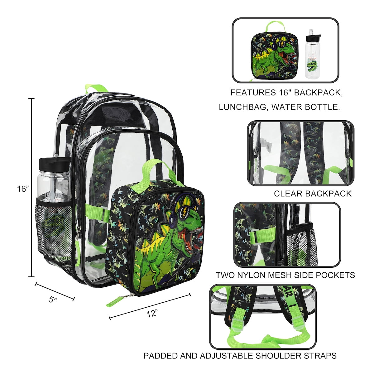 Set Sac à Dos Five Nights At Freddy's 4 Pièces - Boîte à Lunch, Gourde, Trousses | Enfant