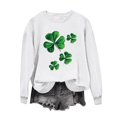 thumbnail image 1 of AherBiu Chandails de la Saint-Patrick pour Femmes Col Rond Manches Longues Imprimé Trèfle Décontracté Ample, 1 of 6