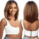 thumbnail image 1 of Peluca XWSHYW de 14 Pulgadas para Mujer, Pelo Corto, Cabeza Marrón, Cara Delgada, Medio Largo y Rizado, Flequillo Medio Partido, Conjunto de Cabeza completa, 1 of 5