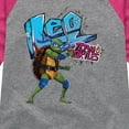 thumbnail image 3 of Teenage Mutant Ninja Turtles: Mutant Mayhem - Leonardo AKA Leo - Team Turtles - Toddler And Youth Girls Raglan Graphic T-Shirt, 3 of 5