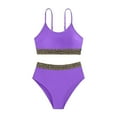 thumbnail image 4 of SELONE Womens 2 Piece Swimsuits with Underwire with Bra Size Fashion Comfortable Solid Color Bikini Sexy Plain Color Swimsuit Bikinis Sets Purple L, 4 of 4