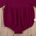 thumbnail image 2 of ITFABS Baby Spring Romper, Long Ruffle Sleeve Solid Color Back Buttons Romper, 2 of 6