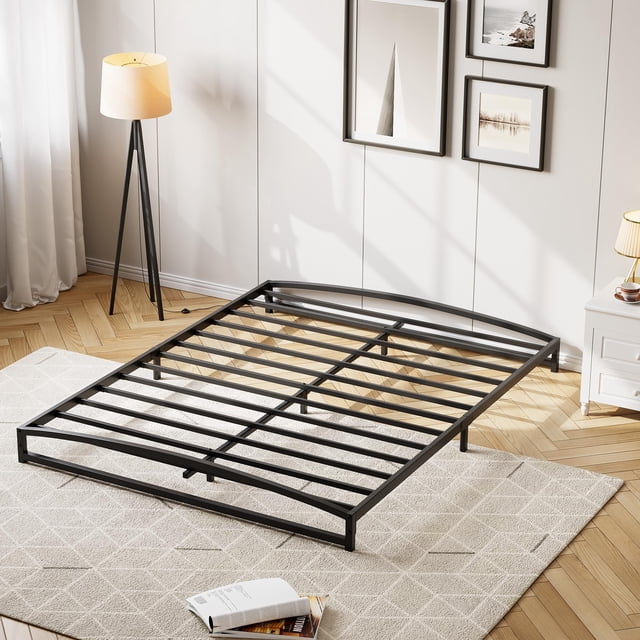 Kojooin Base de Cama con Plataforma de Metal Resistente de 6 Pulgadas con Diseño de Arco, Fácil Montaje, Gran Capacidad de Carga, Almacenamiento Debajo de la Cama, No Necesita Box Spring