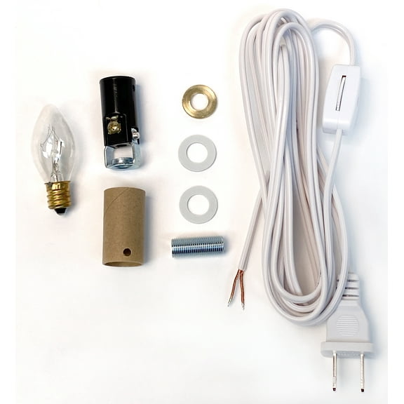 National Artcraft® 8' White Cord Lighting Kit with Candelabra Socket (Pkg/5)