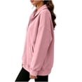 thumbnail image 5 of hoksml Women's Collared Sweatshirt, Half Button Long Sleeve Pullover Top with Pockets, Loose Fit Solid Color Casual, 5 of 8