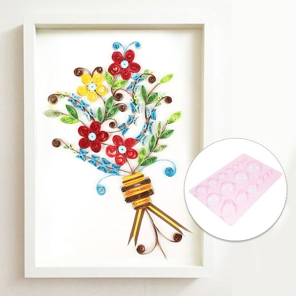 IFANLANDOR 2Pcs Paper Quilling Kit Beginners Pink Half Sphere Shape Making Professional Use