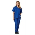 thumbnail image 4 of M&M SCRUBS Women Scrub Set V-Neck Medical Scrub Tops and Drawstring Pants - Pack of 2 Set (Dark Royal Blue, 4X-Large), 4 of 7