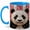 Blue, variant on Stained Glass Panda Coffee Mug, Panda Bear Mug, Ceramic 11 oz