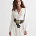 thumbnail image 2 of Zhengup Wide Disc Belt for Women Vintage Leather Hollow Out Round Belt Western Waist Belt, 2 of 7
