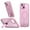 Pink, variant on for iPhone 15 Case with Stand, Compatible with MagSafe, Magnetic Kickstand Case for iPhone 15, Military-Grade Protection Shockproof Case, Clear Acrylic + Soft TPU Material, Black