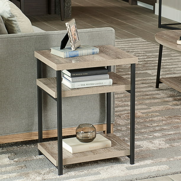 Rectangle End Table Sofa Side, 3 Tier End Table With Storage
