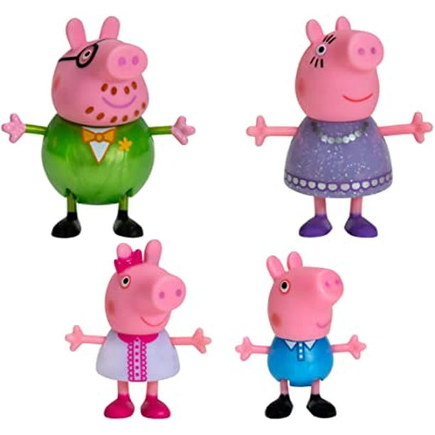 Peppa Pig Fancy Family – 4 Figure Pack, 3” Tall – Including Peppa