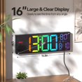 thumbnail image 2 of Reloj de pared JALL digital grande de 16,2 pulgadas con Bluetooth y temperatura, 2 of 9