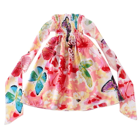 Kids 2024 Playsuit little Girls Floral Flowers Bowknot Sleeveless Beach Straps Dress Summer Vocation Clothes