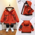 thumbnail image 2 of WEIYLL Tops for Boys Trendy Lightweight Windbreaker Spring Autumn Breathable With Zipper Pockets Orange Jacket for 6-7 Years, 2 of 9