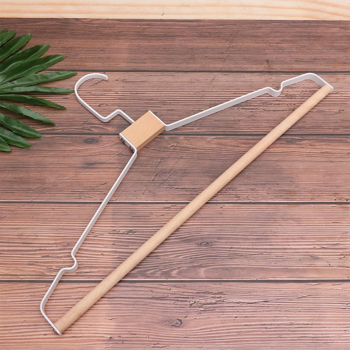 SWETRACE Metal Hanger Wood White 5Pcs