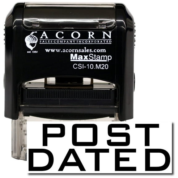 Self-Inking Post Dated Stamp with Brown Ink