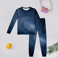 thumbnail image 3 of Pajamas for Girls Children's Spring Fall Long Sleeved Space Star Printed Home Wear Casual Pajamas Set Pajamas for Boys Dark Blue 2 Years-3 Years, 3 of 3
