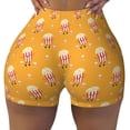 thumbnail image 2 of Lsque Cute Popcorn Pattern High Waisted Biker Shorts for Women-Tummy Control Fitness Athletic Workout Running Yoga Gym Shorts,Moisture-Wicking-Small, 2 of 9