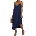 thumbnail image 1 of Celmia Robe Cami en Denim à Boutons et Bretelles pour Femmes Été Midi Plage Robe d'Été, 1 of 7