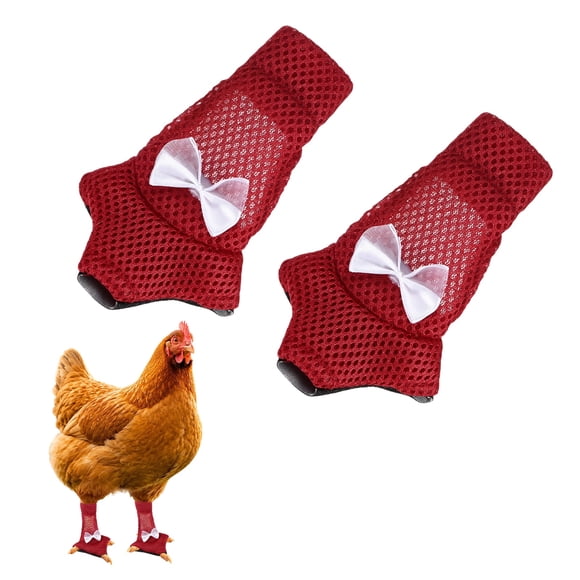 Uxcell 1-Par de Zapatos para Pollos, Botas Antideslizantes de Malla para Pies de Gallinas/Gallo Uso Interior Exterior [Rojo, Tamaño M]