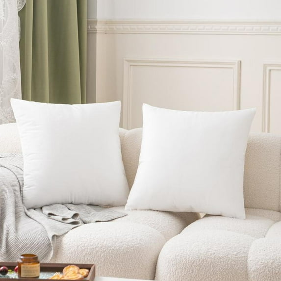 UlikTree Velvet Throw Pillow Covers 2 Pack - White Christmas Decor Soft Cushion Cover for Couch Decorative Square Pillowcase, Solid Modern Style Accent Pillows Covers with Zipper 16x16 Inches White