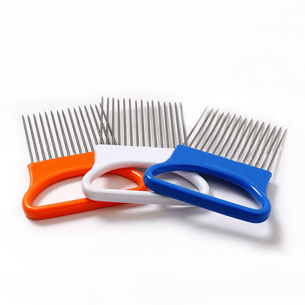 Kironypik Stainless Steel Handheld Onion Needle Fork Holder Slicing Tool Portable Vegetables