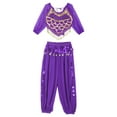 thumbnail image 5 of inhzoy Women Adults 2PCs Belly Dance Outfit Indian Dance Suits Festival Theme Party Dress Up Purple One Size, 5 of 7