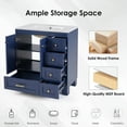 thumbnail image 5 of 30" Bathroom Vanity with Ceramic Undermount Sink, Elegant Ceramic Sink with Solid Wood Frame Open Style Shelf & Door Shelf Design, Free Standing Single Basin Vanity Set for Small Bathroom, Blue, 5 of 10