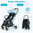 thumbnail image 3 of Resenkos One-Hand Folding Portable Lightweight Baby Stroller with Aluminum Frame-Blue, Infant Stroller for Infant & Toddler, 3 of 9