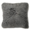 thumbnail image 4 of Luxe Mongolian Lamb Fur Pillow Cover 20"x20" - 100%Natural Wool, Plush, Organic, High-End Design, Available in3 Colors - Ivory, 4 of 4