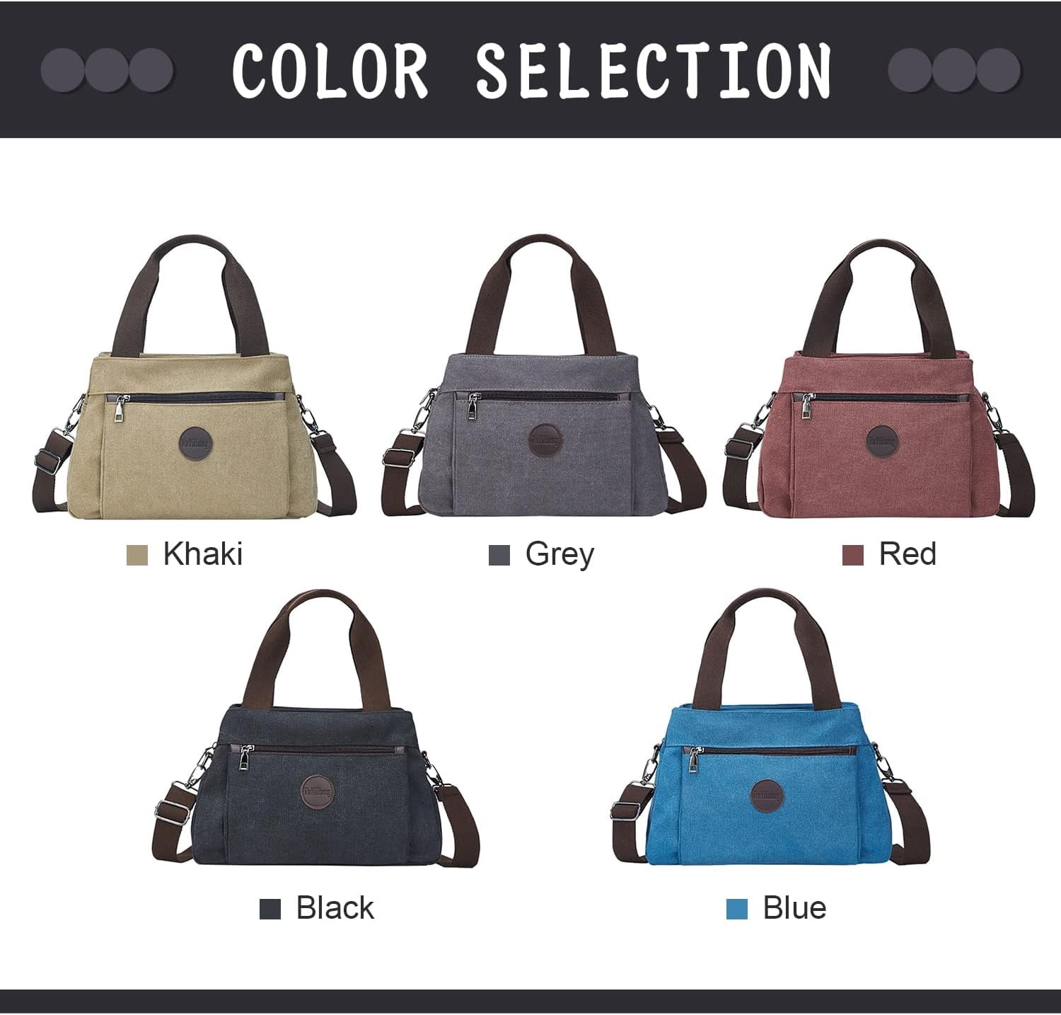 Women's Vintage Canvas Hobo Handbags Work Shoulder Crossbody Bag Tote Purses Multi-pocket Handbags