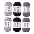 thumbnail image 2 of 6 piezas de hilo de punto multicolor ligero para ganchillo para guantes, prendas de vestir y bufandas. Estilo F, 2 of 9