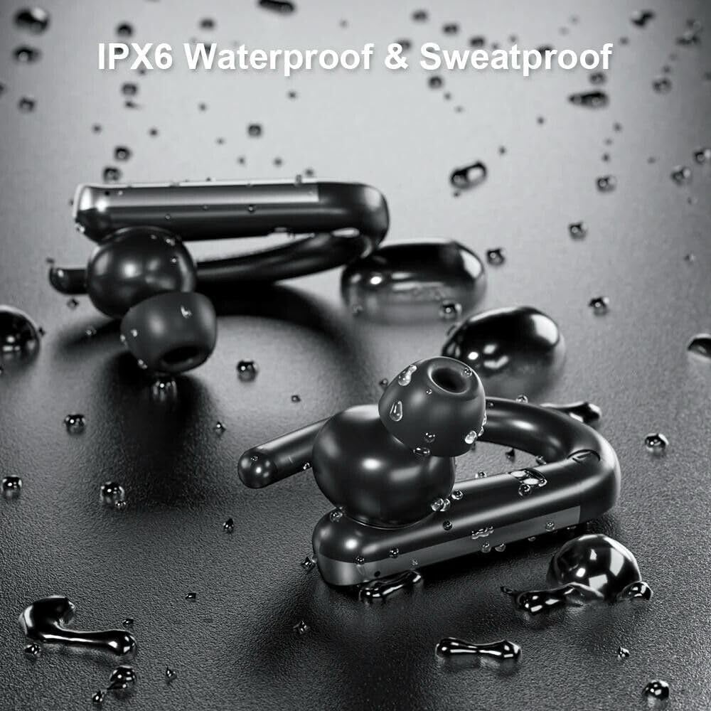 SGNICS Wireless Bluetooth 5.3 Headphones for Google Pixel 8 Pro - with Earhooks Waterproof IPX6 Over The Ear Sports Workout Earbuds with LED Display for Gym Running Exercise Fitness with Mic