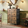 thumbnail image 5 of GALAXHERO 8 Drawer Fabric Dresser for Bedroom, Storage Bins Chest of Drawer for Closet, Living Room, Hallway, Rustic Brown Wood Grain Print, 5 of 6