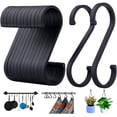 thumbnail image 2 of Paquete de 20 ganchos de aluminio en forma de S, ganchos en S para colgar ollas y sartenes, plantas, tazas de café, ropa y toallas en la cocina (negro mate), 2 of 5