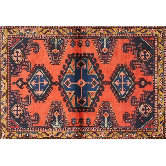 Ahgly Company Indoor Rectangle Traditional Rust Pink Persian Area Rugs, 6' x 9'