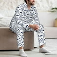 thumbnail image 7 of Uemuo Hipster Mustache Pattern 2-Piece Loungewear Set - Men’s Soft Sleepwear, Cozy Winter PJs, Comfy Sleep Set-XX-Large, 7 of 7