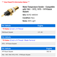 thumbnail image 2 of Water Temperature Sender - Compatible with 1961 - 1972, 1975 - 1979 Buick Skylark 1962 1963 1964 1965 1966 1967 1968 1969 1970 1971 1976 1977 1978, 2 of 2