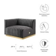 thumbnail image 4 of Modway Conjure Channel Tufted Performance Velvet Left-Arm Chair in Gold/Gray, 4 of 5