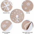 thumbnail image 2 of Falda de árbol de Navidad de arpillera, tapete para árbol de Navidad con copos de nieve blancos, falda de árbol de Navidad, adornos navideños (caqui, 75 cm), 2 of 4
